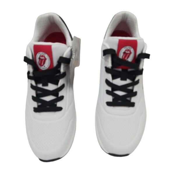 Skechers ROLLING STONES Sneakers Sz 9 White Red Tongue UNO Streetwear PUNK Rock - Picture 6 of 16